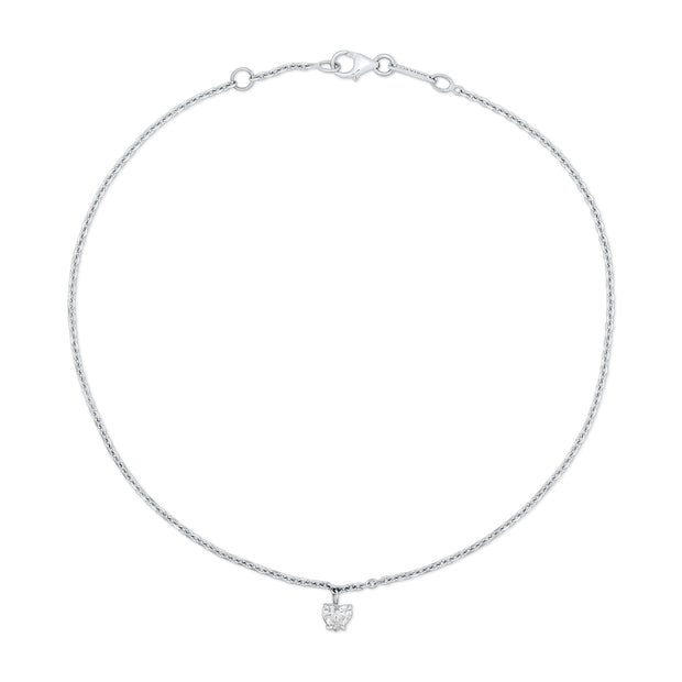 ANKLET WITH HEART SHAPED DIAMOND DROP