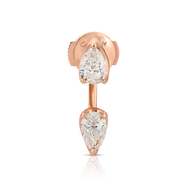 LARGE PEAR DIAMOND ORBIT EARRING