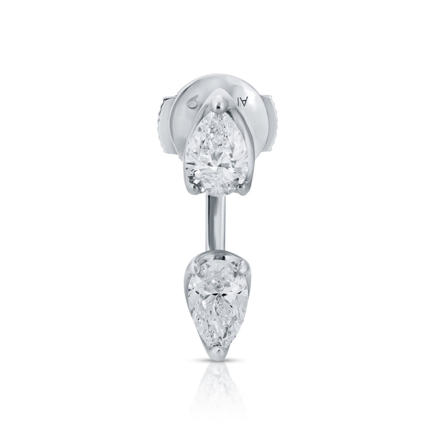 LARGE PEAR DIAMOND ORBIT EARRING