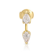 LARGE PEAR DIAMOND ORBIT EARRING