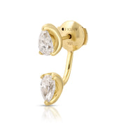 LARGE PEAR DIAMOND ORBIT EARRING