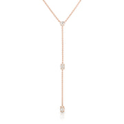 SHORT LARIAT WITH HEART, OVAL AND MARQUISE DIAMONDS