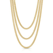 THREE LAYERED CHAIN CUBAN LINK NECKLACE