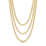 THREE LAYERED CHAIN CUBAN LINK NECKLACE