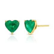 HEART SHAPE EMERALD STUDS 3.32