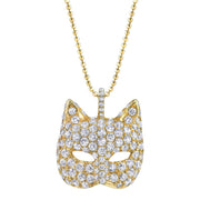 DIAMOND CAT MASK NECKLACE