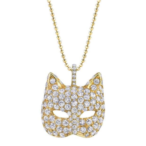 DIAMOND CAT MASK NECKLACE