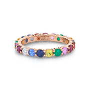 MULTI-COLORED GEMSTONE AND DIAMOND ETERNITY BAND