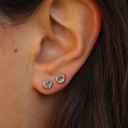 BEZELED HEART ALEXANDRITE STUDS