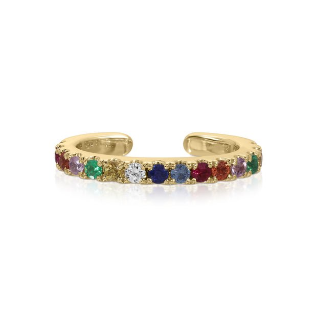 MULTI-COLOR DIAMOND AND FINE GEMSTONE EAR CUFF