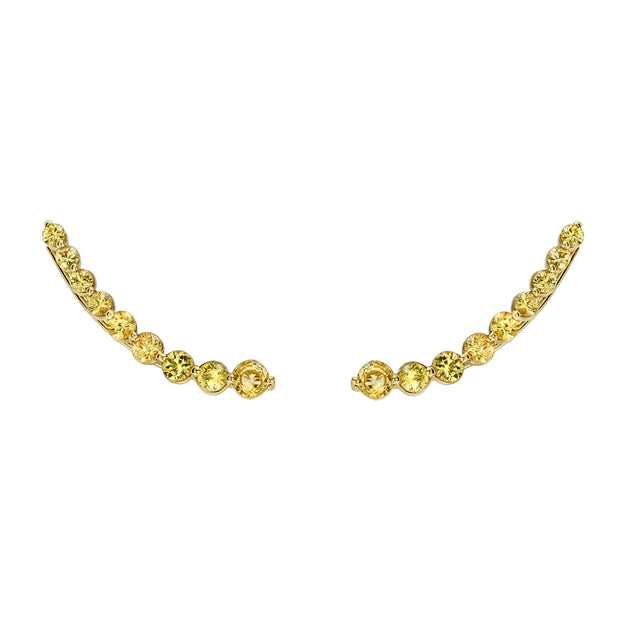 FLOATING YELLOW SAPPHIRE EARRING