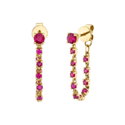 RUBY LONG LOOP EARRINGS