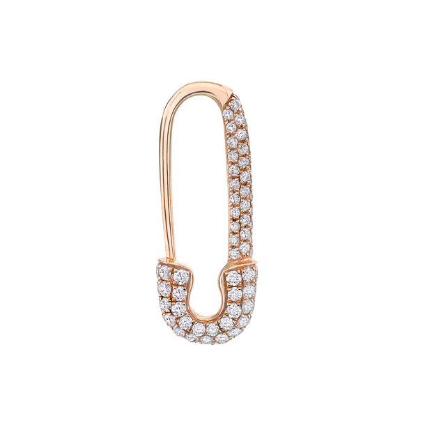 Diamond Safety Pin Earring Yellow Gold / Left at Anita Ko