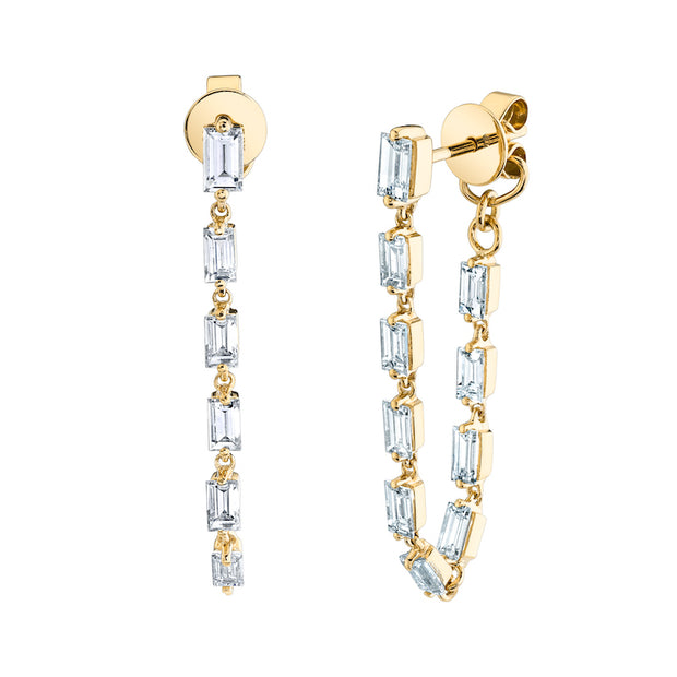 BAGUETTE DIAMOND LOOP EARRINGS