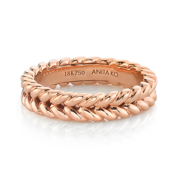 Rose gold braided ring hotsell