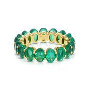 OVAL SHAPED EMERALD ETERNITY BAND