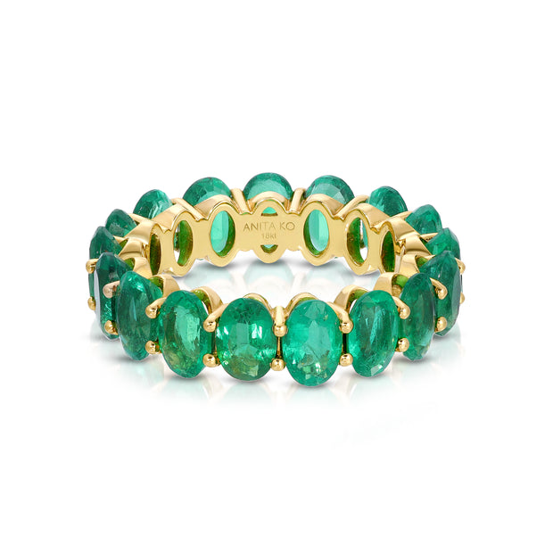 OVAL SHAPED EMERALD ETERNITY BAND