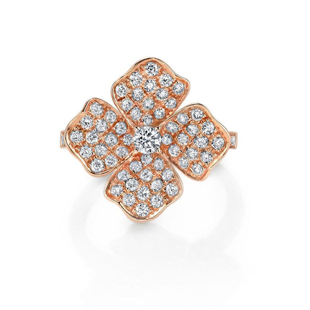 DIAMOND FLOWER PINKY RING