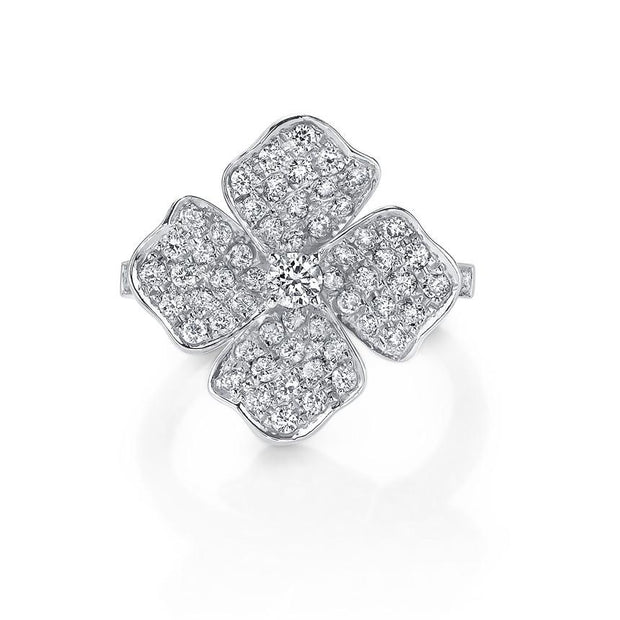 DIAMOND FLOWER PINKY RING