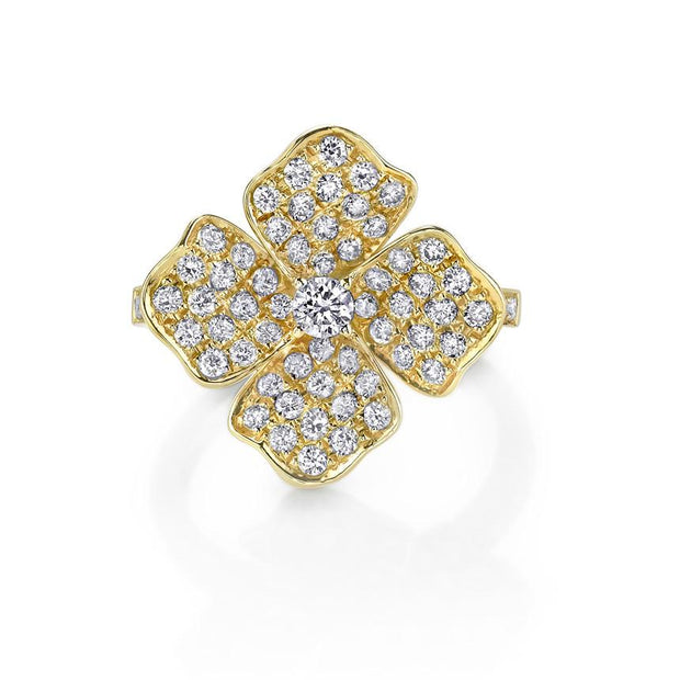 DIAMOND FLOWER PINKY RING