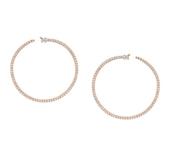 PAVE DIAMOND BARDOT HOOPS