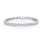 BEZELED HEART DIAMOND TENNIS BRACELET