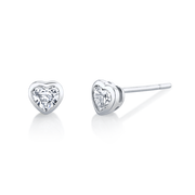 BEZELED HEART DIAMOND STUDS