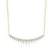 LARGE PEAR DIAMOND CRESCENT NECKLACE