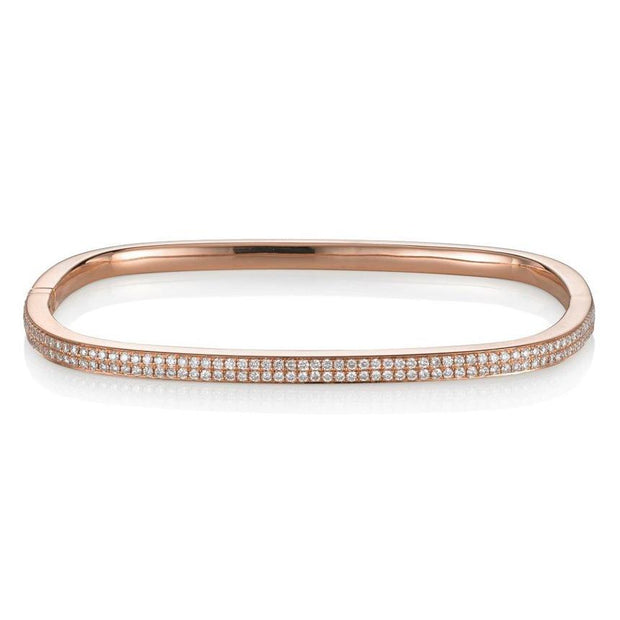 TWO ROW DIAMOND SQUARE BANGLE