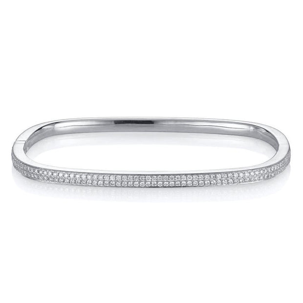 TWO ROW DIAMOND SQUARE BANGLE