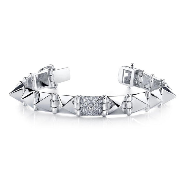 LARGE SPIKE BRACELET WITH ONE DIAMOND SPIKE