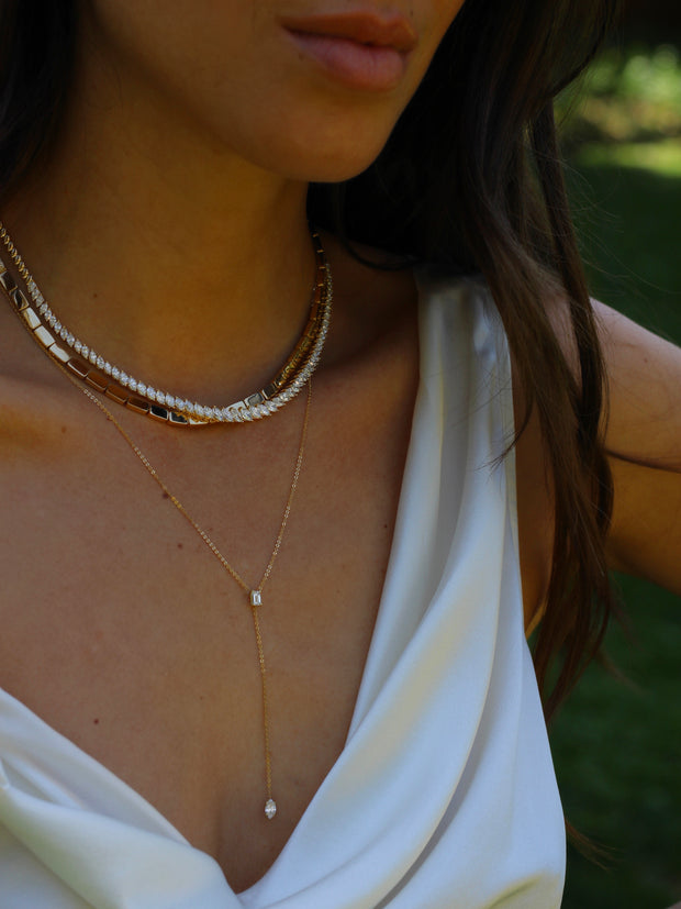 BAGUETTE AND MARQUISE DIAMOND LARIAT
