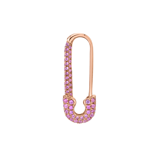 anita ko MINI PINK SAPPHIRE SAFETY PIN EARRING