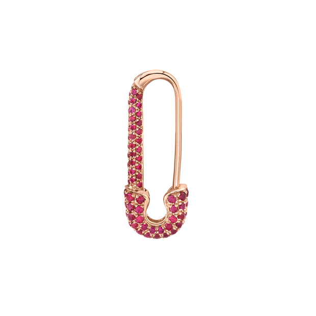 MINI RUBY SAFETY PIN EARRING