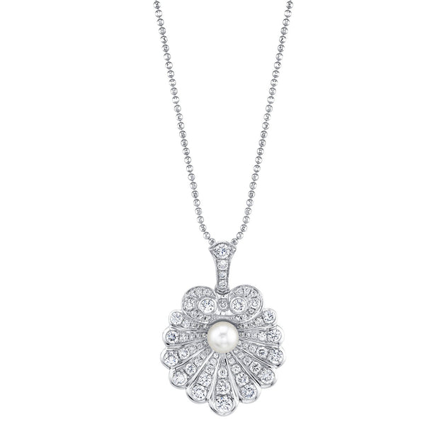 DIAMOND OYSTER AND PEARL NECKLACE Anita Ko