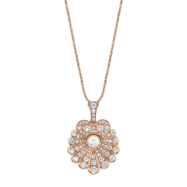 DIAMOND OYSTER AND PEARL NECKLACE