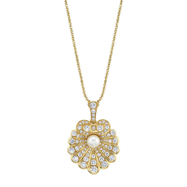 DIAMOND OYSTER AND PEARL NECKLACE