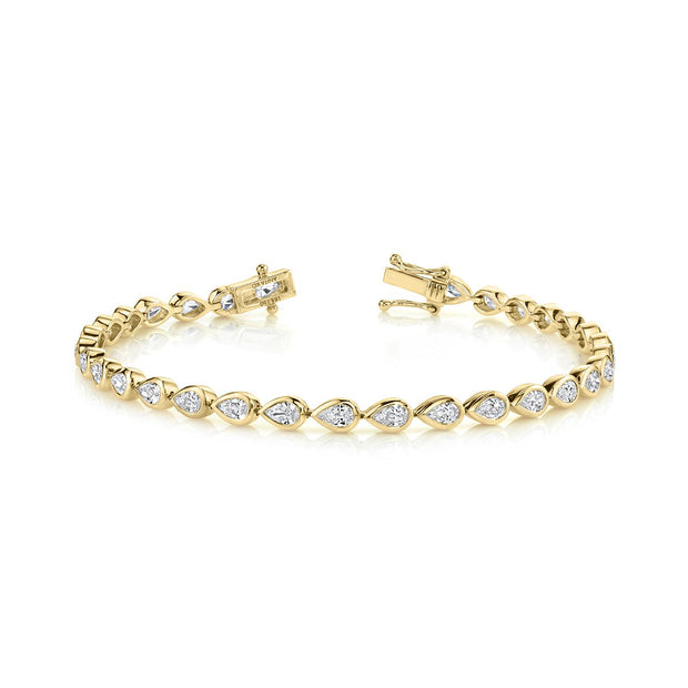 PEAR DIAMOND BEZEL TENNIS BRACELET