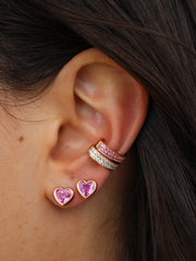 TWO ROW PINK SAPPHIRE EAR CUFF