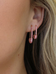 MINI PINK SAPPHIRE SAFETY PIN EARRING