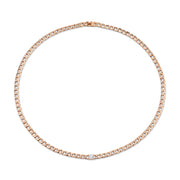 CHAIN LINK CHOKER WITH ROUND DIAMOND CENTER