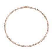 CHAIN LINK CHOKER WITH ROUND DIAMOND CENTER