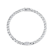 CHAIN BRACELET WITH ROUND DIAMOND CENTER