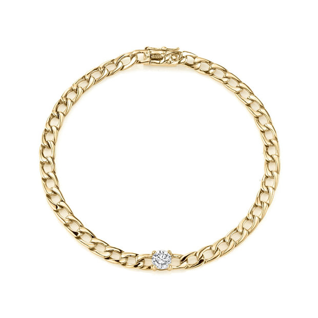 CHAIN BRACELET WITH ROUND DIAMOND CENTER