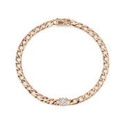 CHAIN BRACELET WITH ROUND DIAMOND CENTER