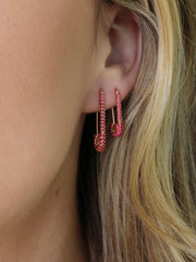 MINI RUBY SAFETY PIN EARRING