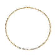 CUBAN LINK AND SHORT LINE DIAMOND NECKLACE