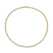 CUBAN LINK AND SHORT LINE DIAMOND NECKLACE