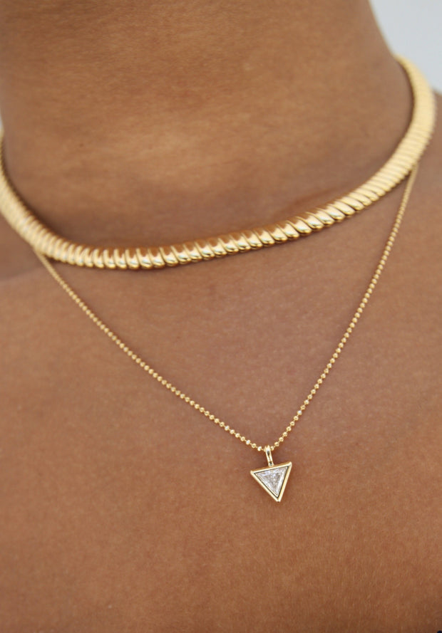 BEZEL TRILLION DIAMOND PENDANT