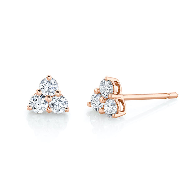 MEDIUM TRILLION DIAMOND STUDS